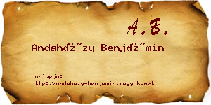 Andaházy Benjámin névjegykártya